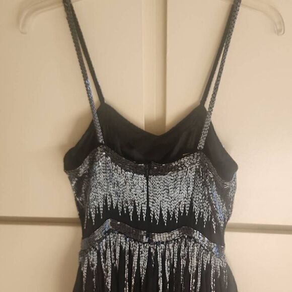 VTG. Oleg Cassini Blk.Beaded Cocktail Dress, Sz. 8 - Picture 12 of 13